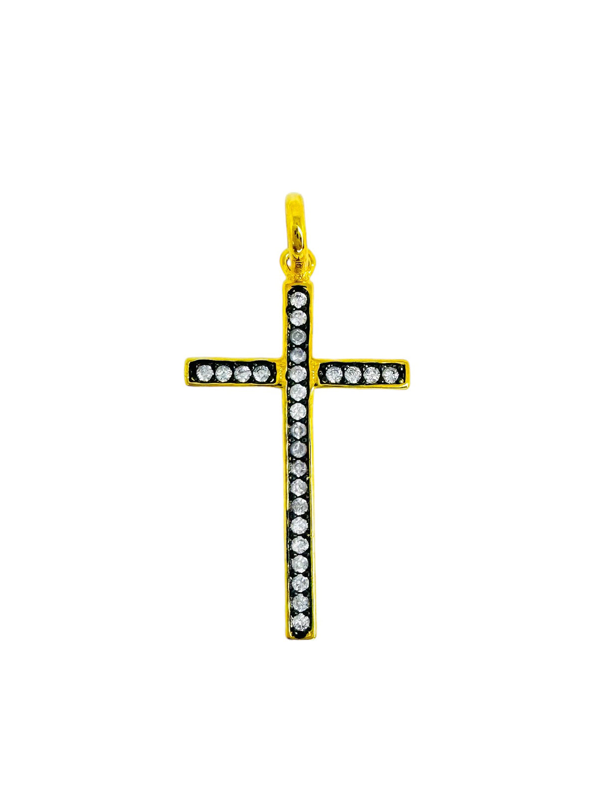 Cruz Destellos De LunaPlata 925 Chapada en Oro