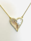 Collar con Pierda Nacar en forma de corazón alargado