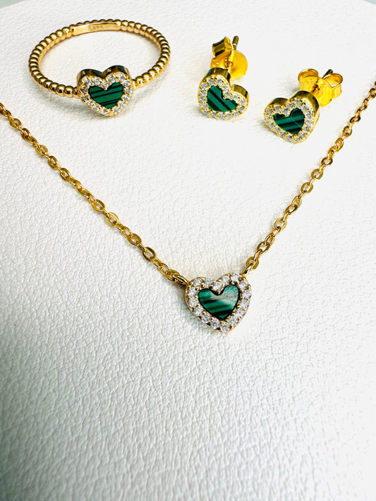 set de de pantallas, cadena y sortija