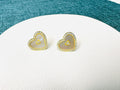 Aretes con Piedra Nacar en Forma de Corazon
