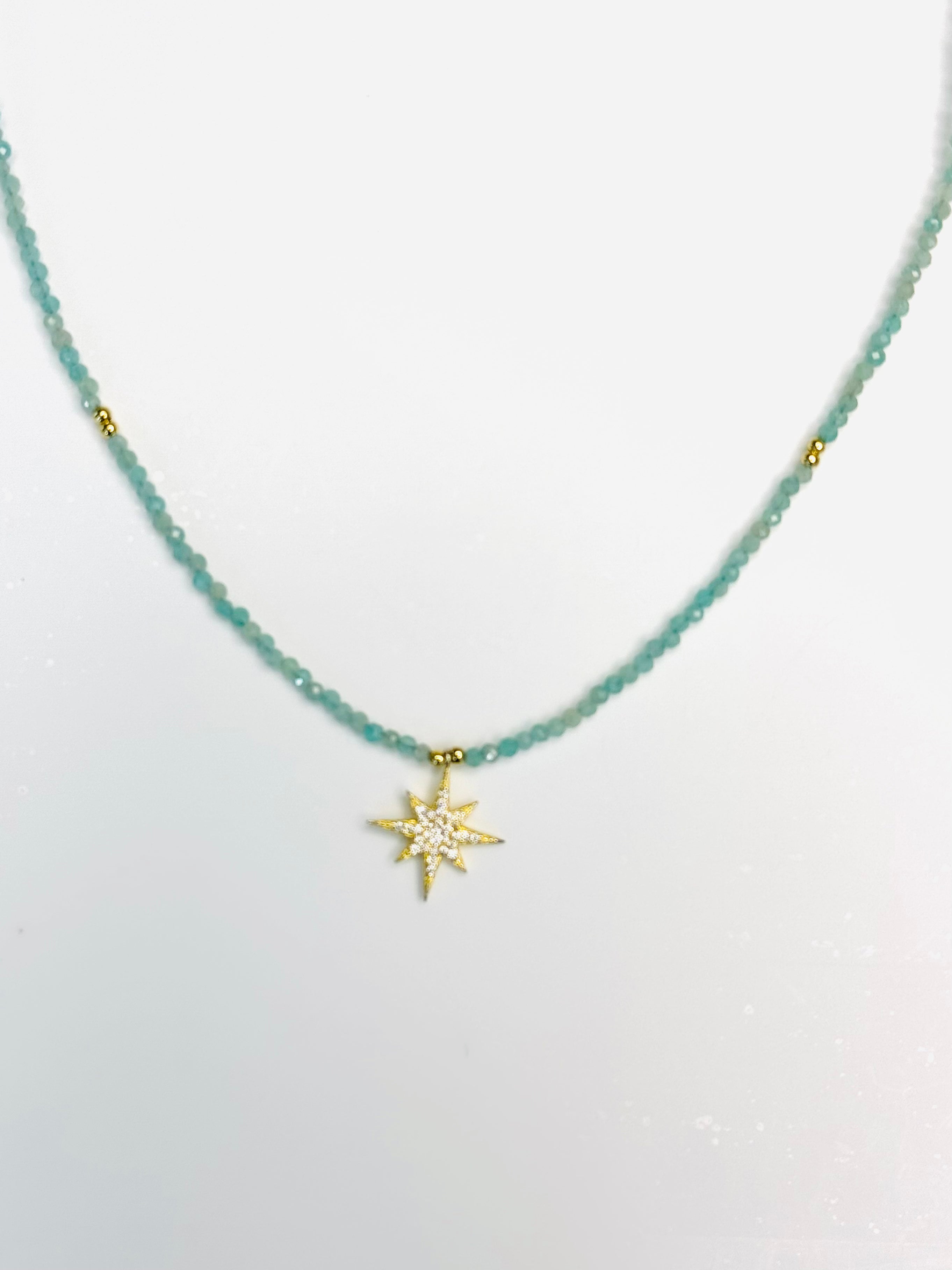 Collar Piedras Trquesas Pendant Forma De Estrella