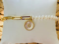 Brazalete Mitad Cadena,Mitad Perlas