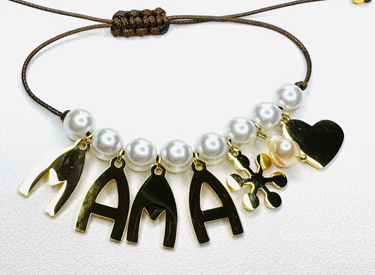 Brazalete Mamá, Ajustable En Cordon