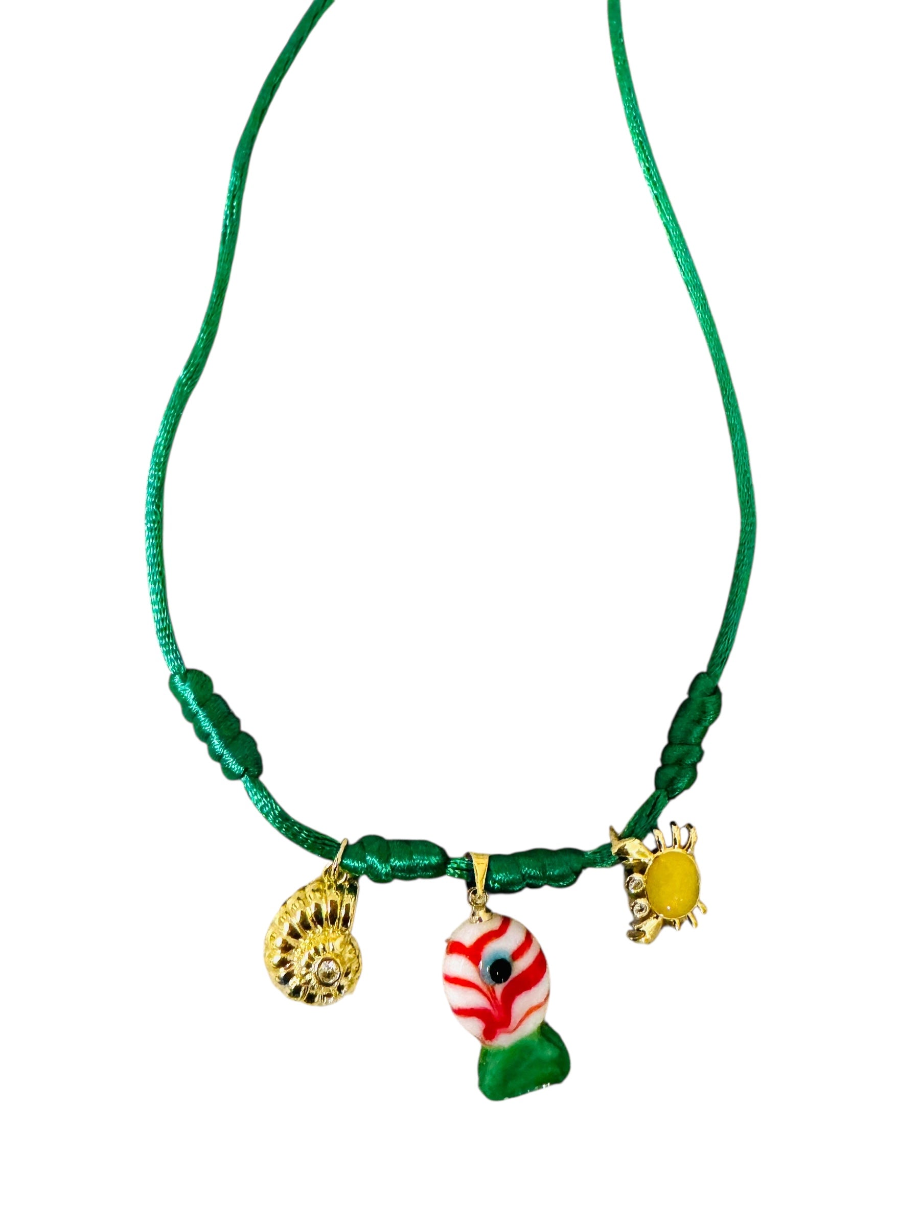 Collar de Cordon Ajustable Color Verde