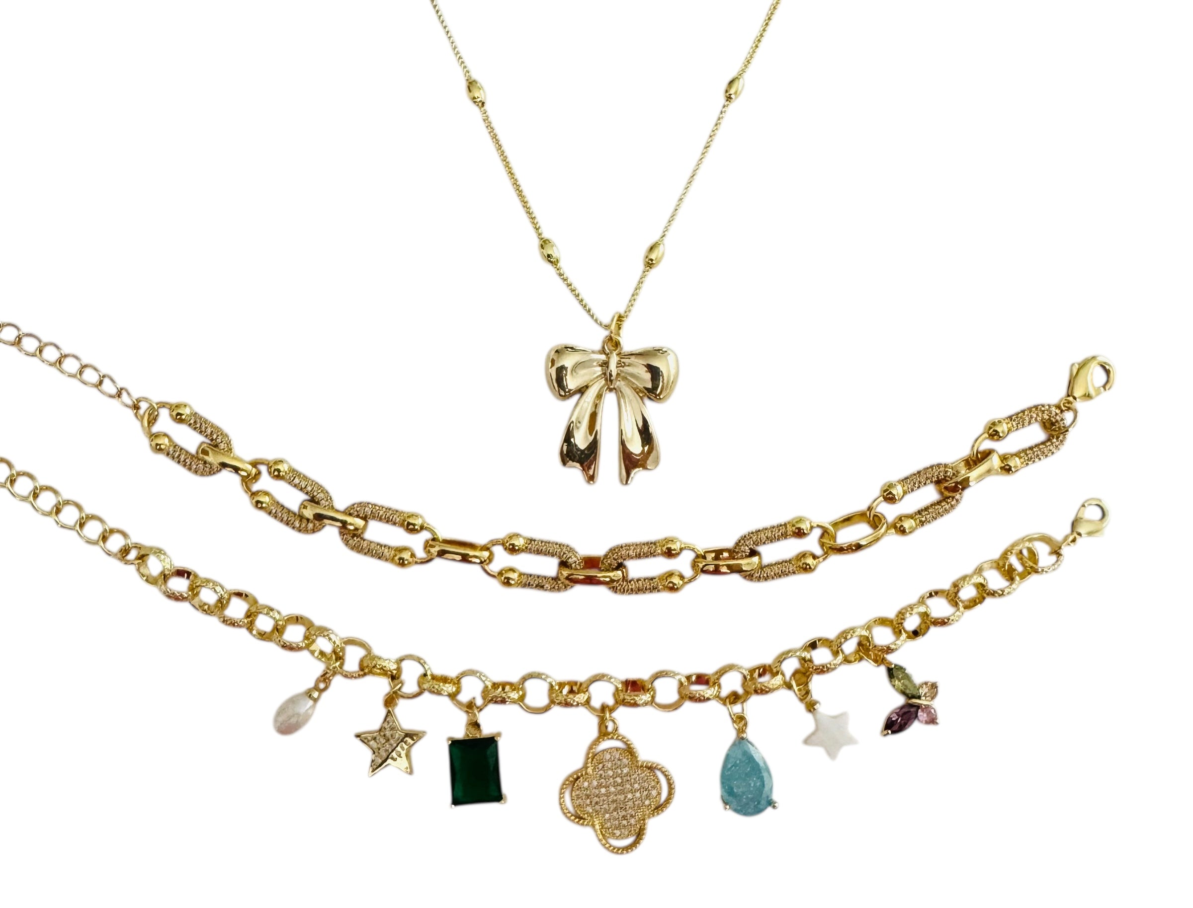 Set Brazaletes de Charms y Eslabones