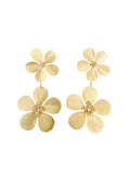 Aretes Diseño De Flor, Metal Brass ,Chapado En Oro