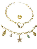 Set Collar,anillo y Brazalete Paperclip