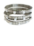 Brazaletes Acero Inoxidable con Perlas