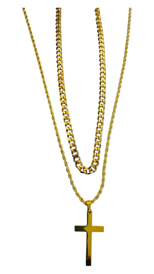 Conjunto De Dos Cadenas Con Cruz