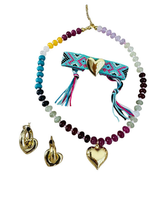 Golden Heart Jewelry Set